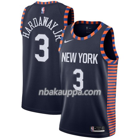 New York Knicks Tim Hardaway Jr 3 2018-19 Nike City Edition Navy Pelipaidat Swingman - Miesten